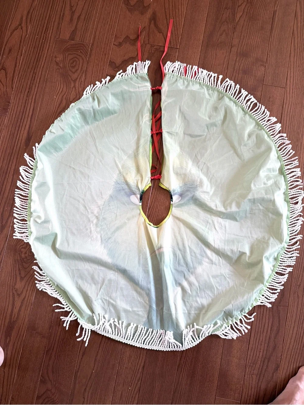 The Grinch Tree Skirt - Bright Green Holiday Decor large 40” round